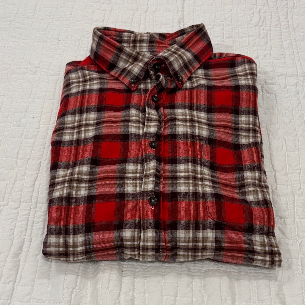 Goodfellow & Co Red and Brown Plaid Men's Shirt